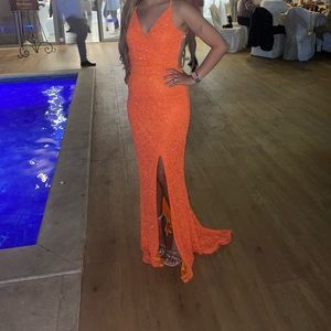Orange dress from castle couture